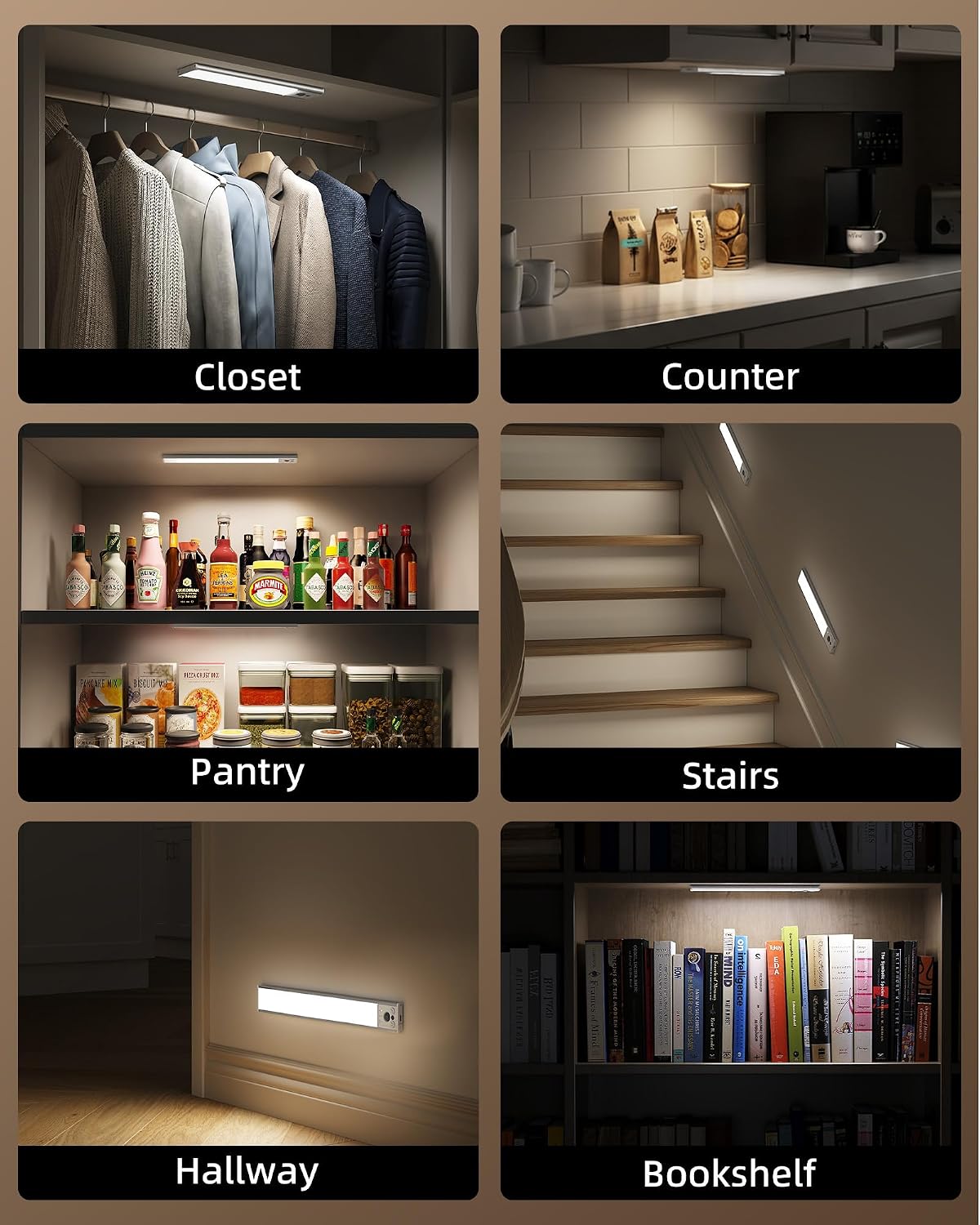 EZVALO 12-inch Under Cabinet Lighting, 3200mAh Rechargeable Motion Sensor Light Indoor, with Dimmable & 3 Color Temps