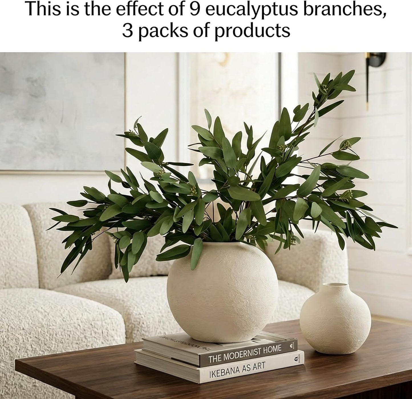 Faux Seeds 31'' Tall Fake Plants Leaves Olive Tree Branches / Eucalyptus with Seed / Set of 3