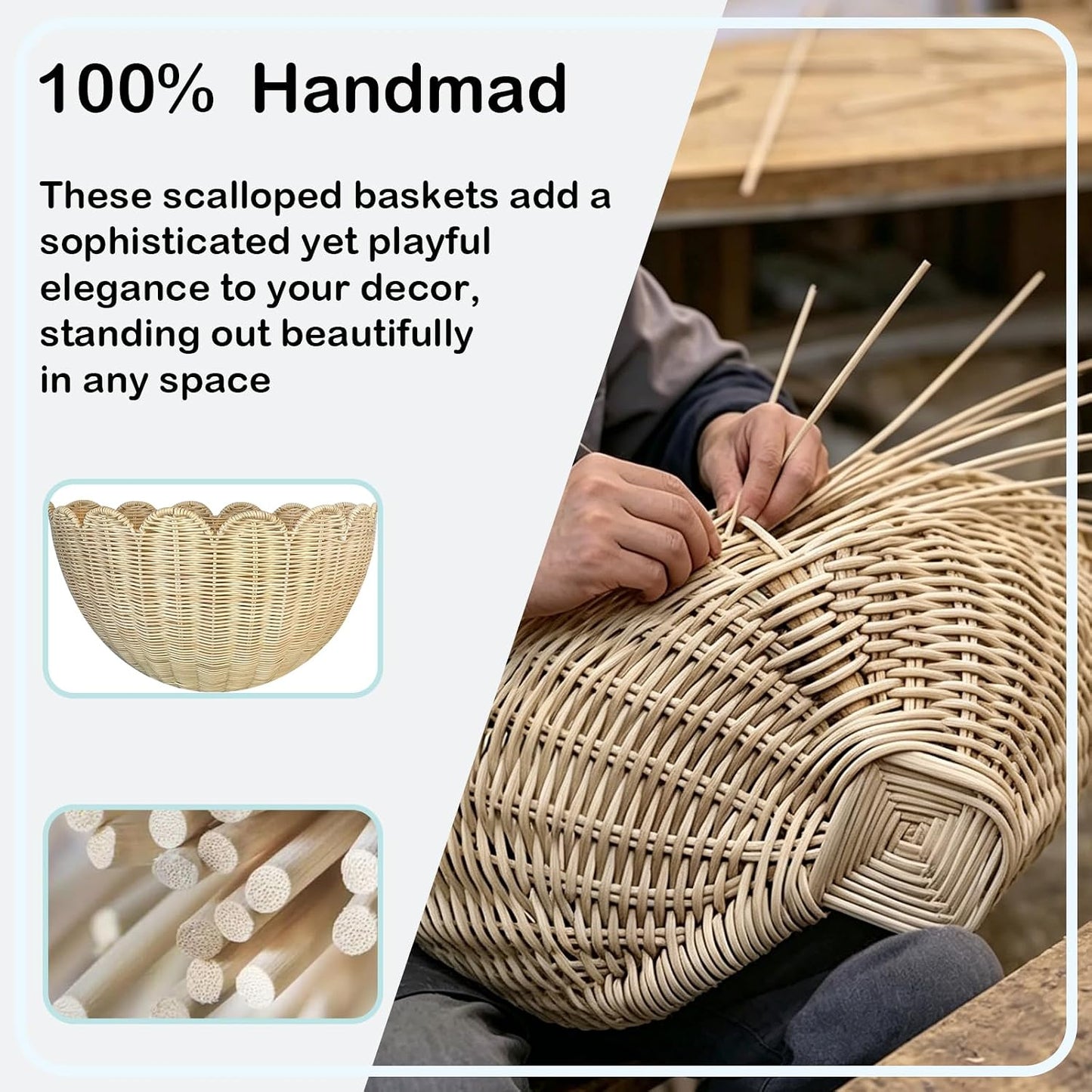Scalloped Wall Basket / Set of 2