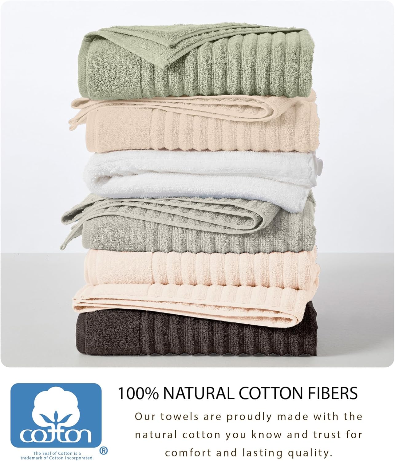 Great Bay Home Bath Towel Set - 100% Cotton 6 Piece Towel Set - Absorbent & Quick-Dry Towels for Bathroom (Midnight