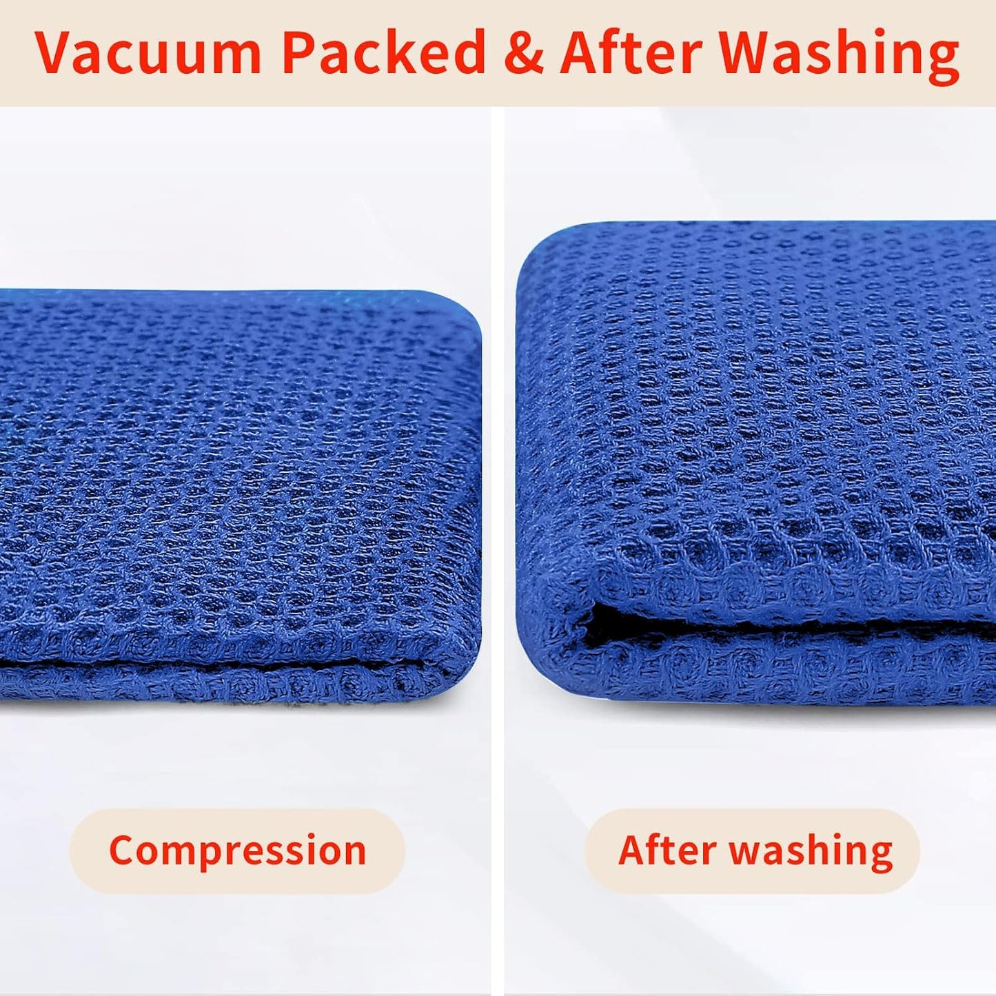 Homaxy 100% Cotton Waffle Weave Kitchen Dish Cloths 12-Pack, Blueberry | 12 x 12 Inches, Ultra Soft Absorbent Dish
