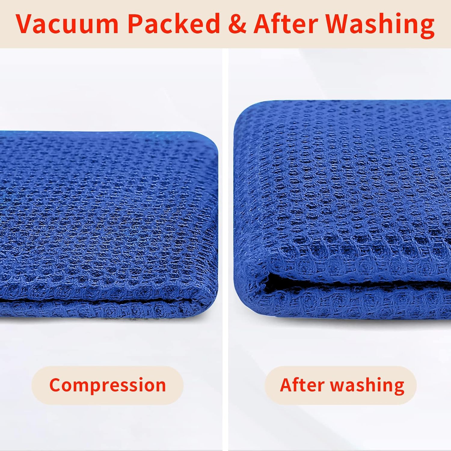 Homaxy 100% Cotton Waffle Weave Kitchen Dish Cloths 8-Pack, Blueberry | 12 x 12 Inches, Ultra Soft Absorbent Dish