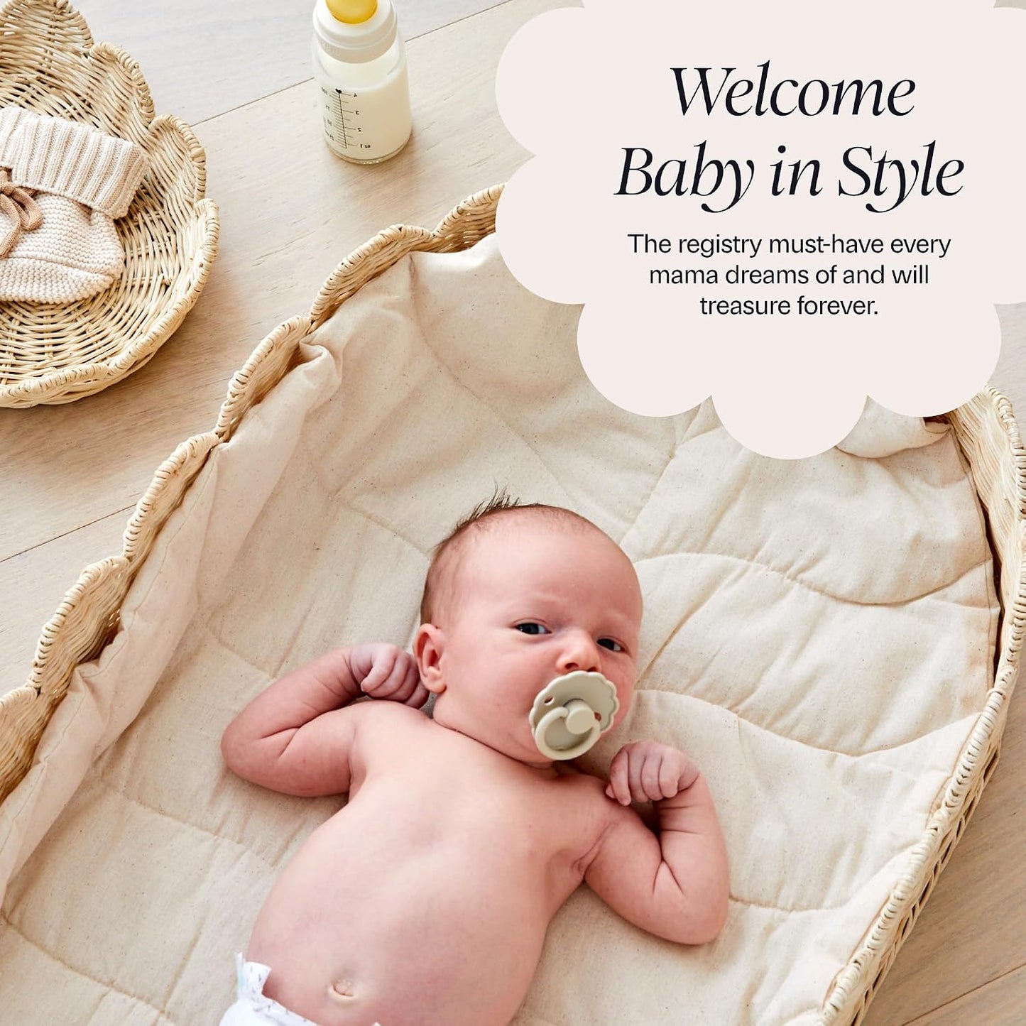 Baby Changing Basket / Natural