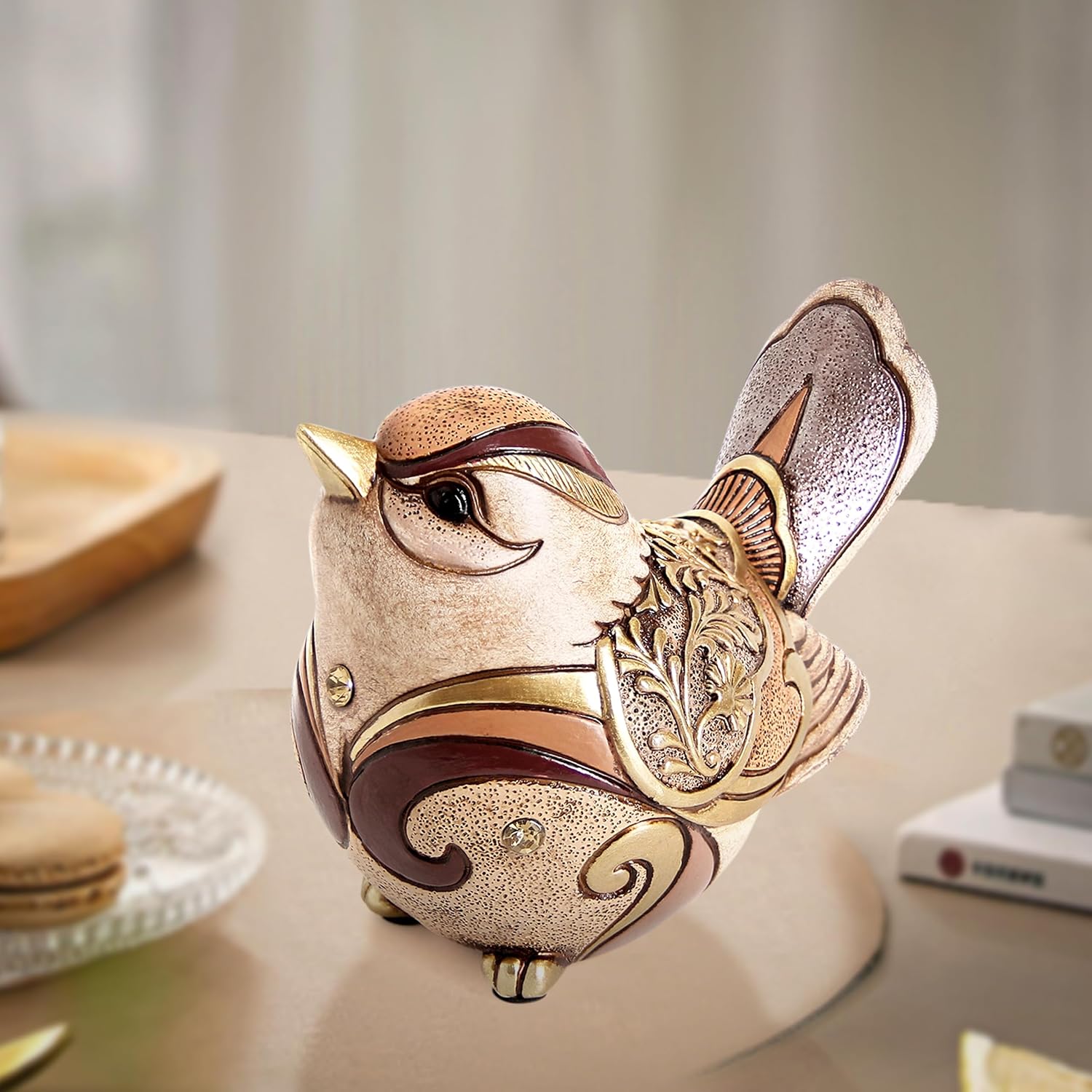 Bird Figurines / Bird Statue Sculpture / Brown