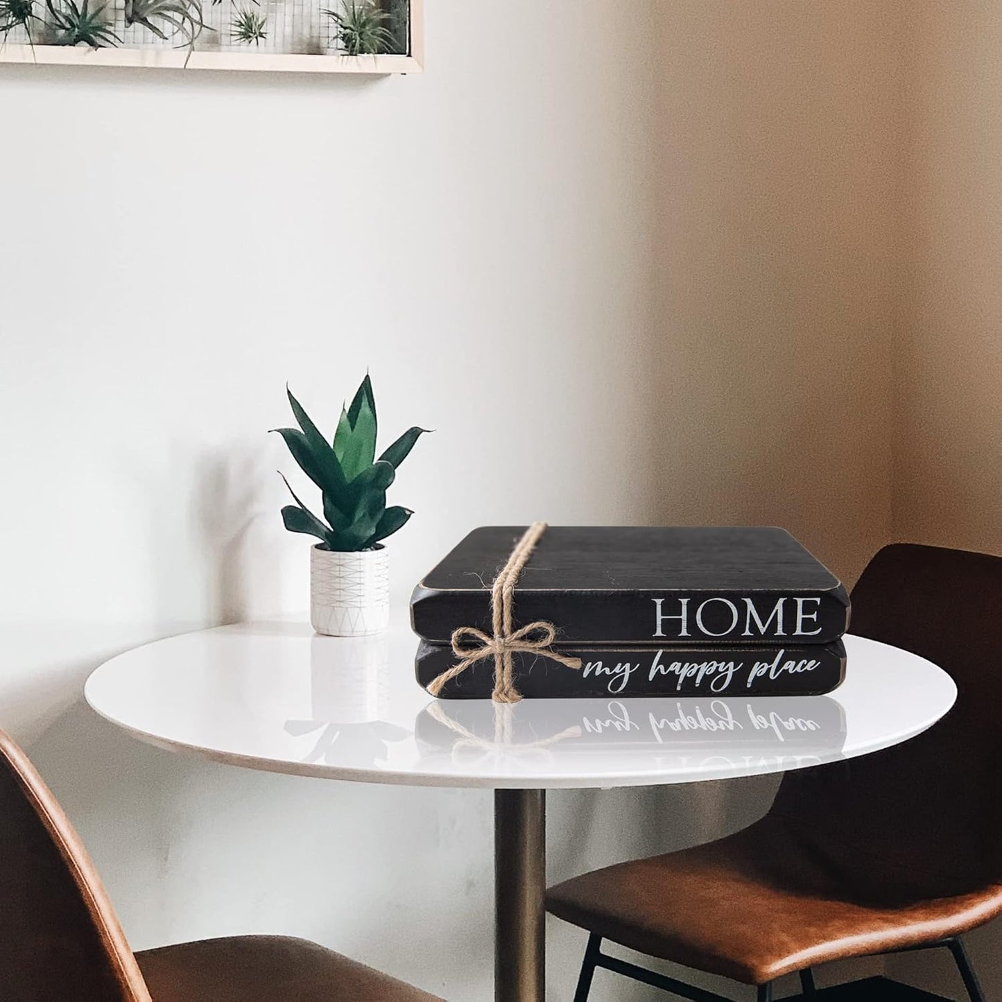 Faux Books / Wooden Stacked Wood Books / Black