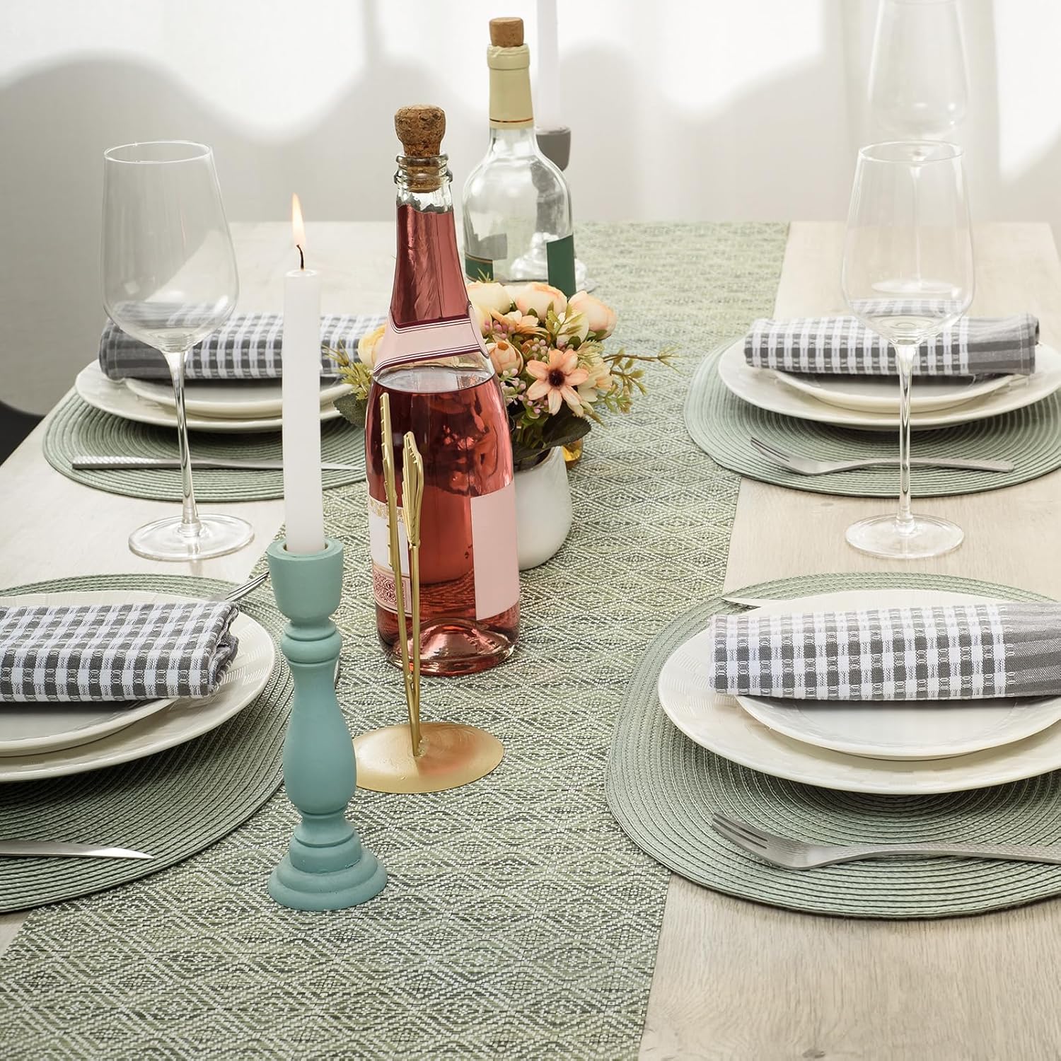 AHHFSMEI Placemats Set of 8 for Dining Table Washable Woven Non-Slip 18x12 inches Placemat Heat-Resistant Durable Table