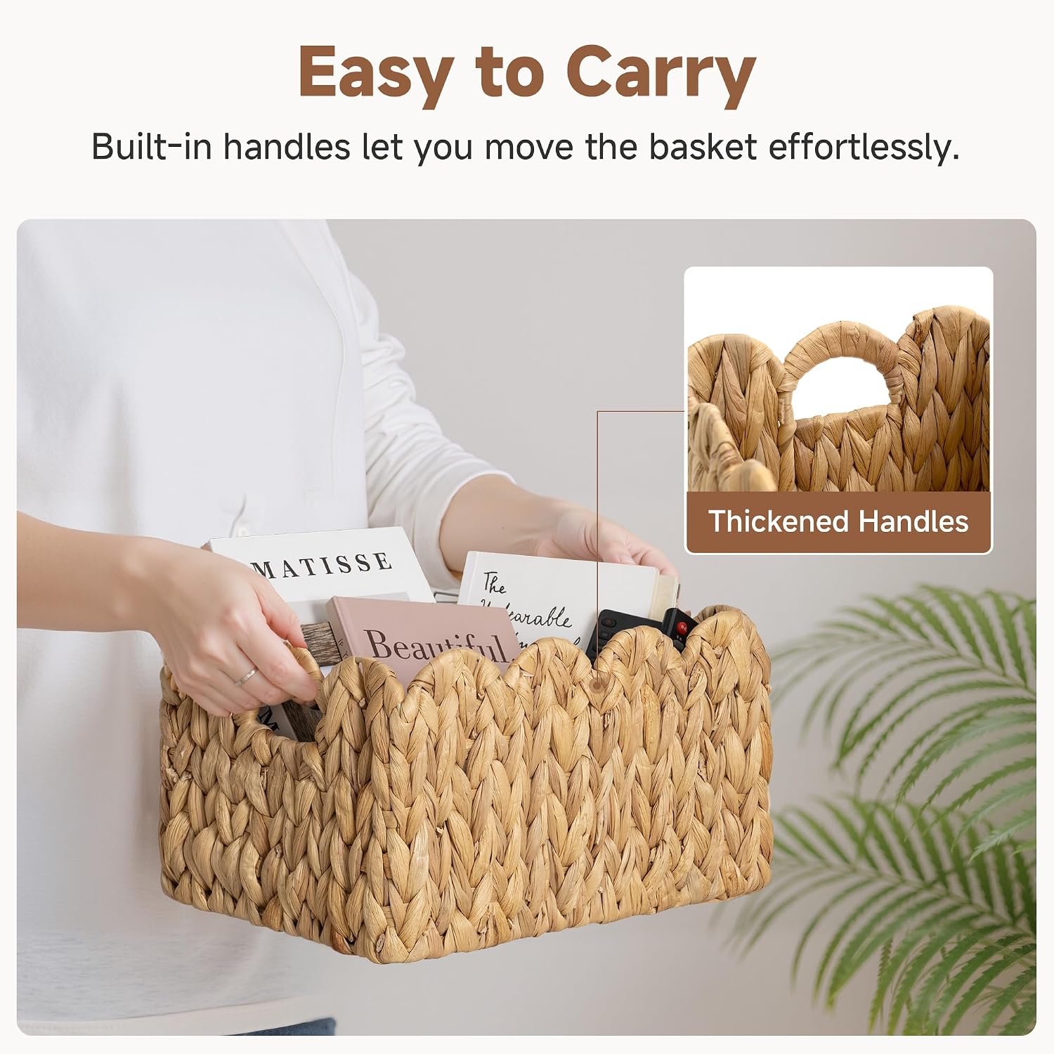 Scalloped Baskets / Hand-woven Rattan Baskets / Water Hyacinth