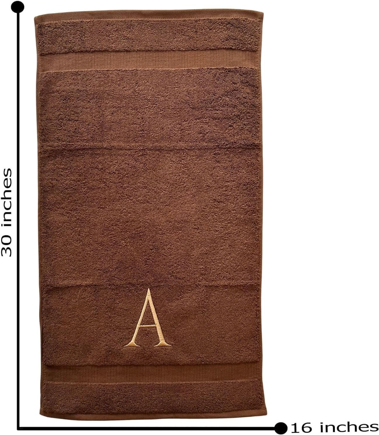 Brown with Beige Monogrammed Hand Towels for Bathroom - Set of 2 Letter M | Luxury Hotel Quality Initial Towels For