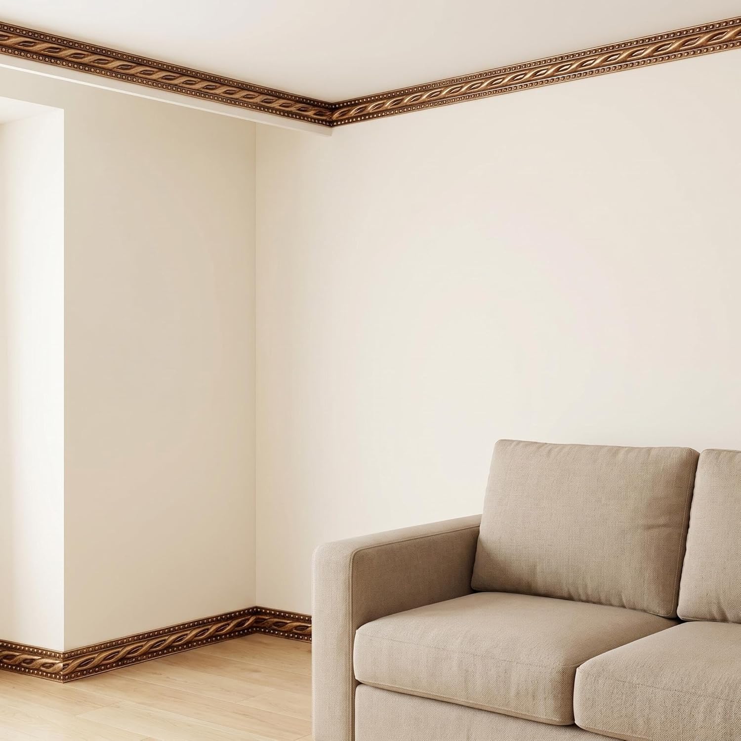 Self Adhesive Peel and Stick Molding Ceiling Molding / Brass