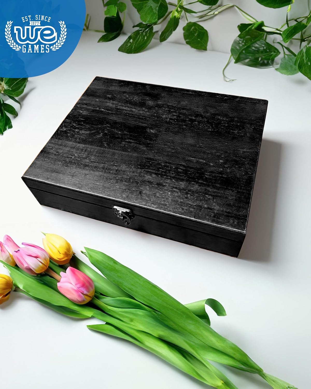 Old World Wooden Box / Black-stained