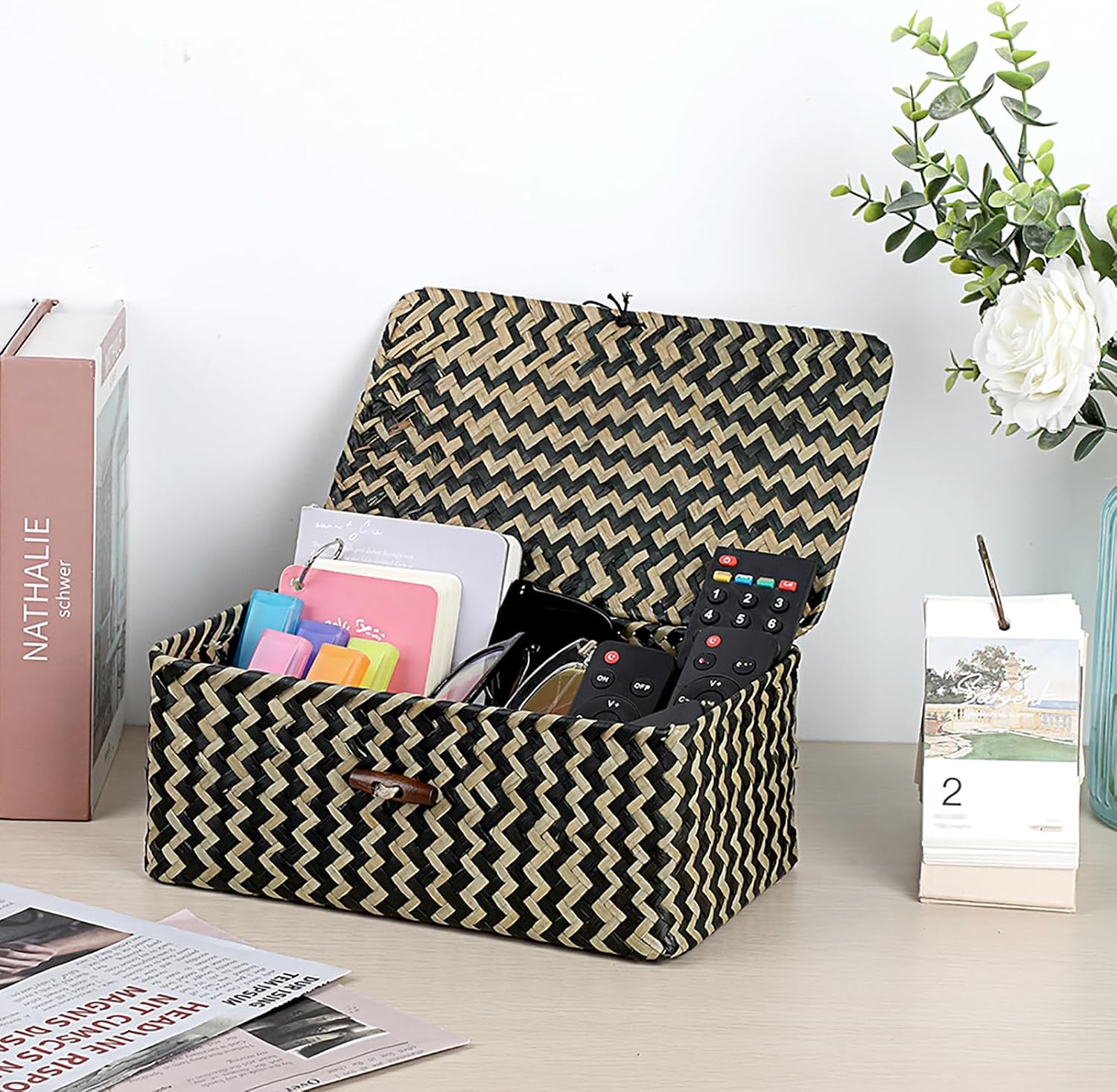 Seagrass Storage Baskets / Small / Black
