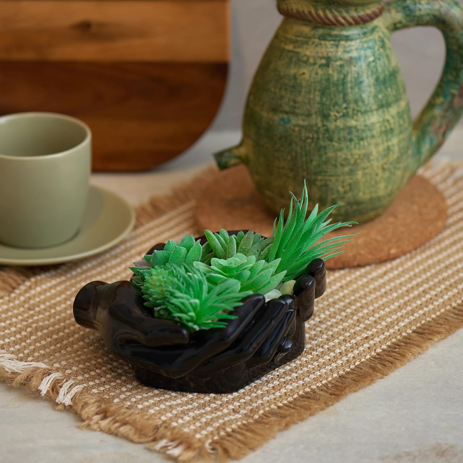 Air Plant Hand Planter / Black