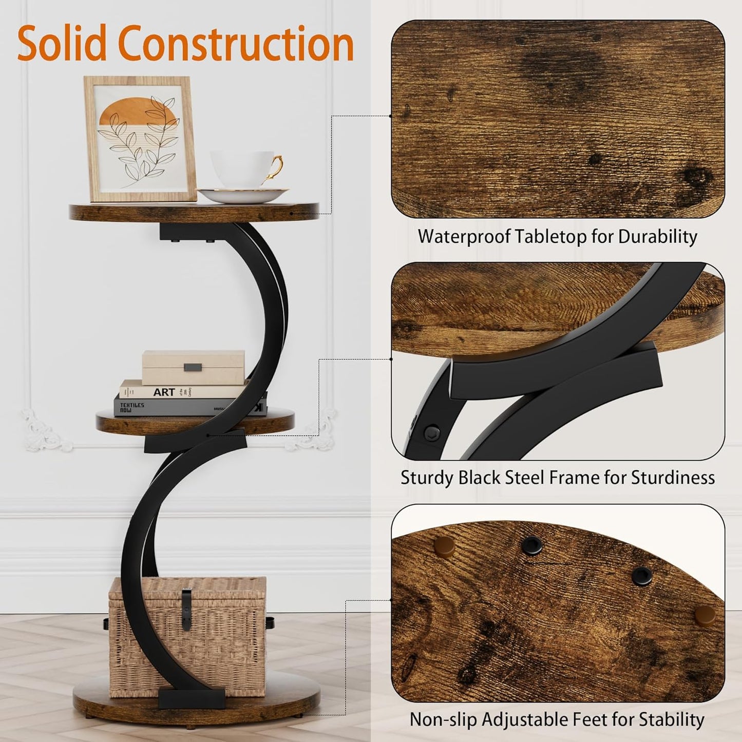 Small Side Table / Rustic Brown