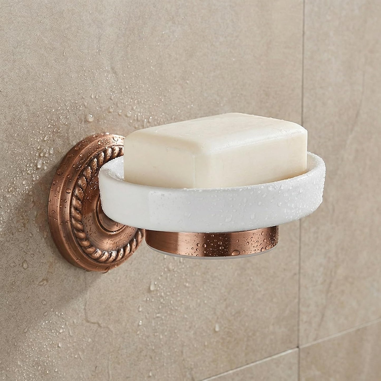 Ceramic Soap Holder Soap Tray Vintage Holder Wall-Mounted Dish Antique Dish for Shower Wall Rack