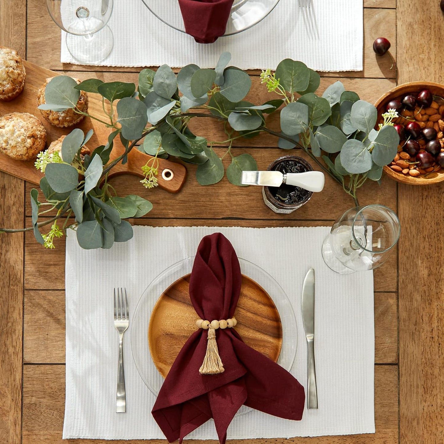DII Basic Everyday Ribbed Tabletop 100% Cotton, Placemat Set, 13x19, White, 6 Piece