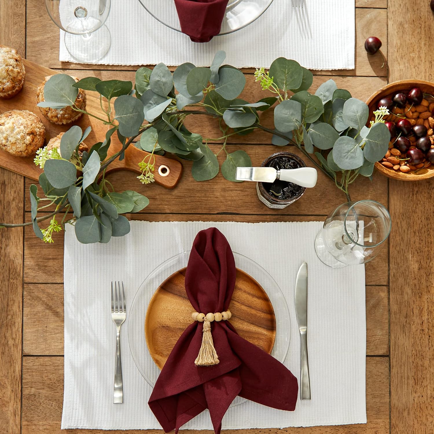 DII Basic Everyday Ribbed Tabletop 100% Cotton, Placemat Set, 13x19, White, 6 Piece