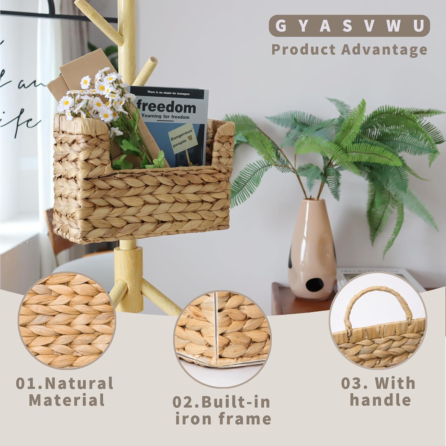 Wicker Front Door Basket / Water Hyacinth