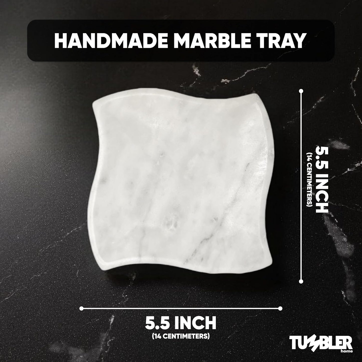 Catchall Stone Tray / White - Diamond