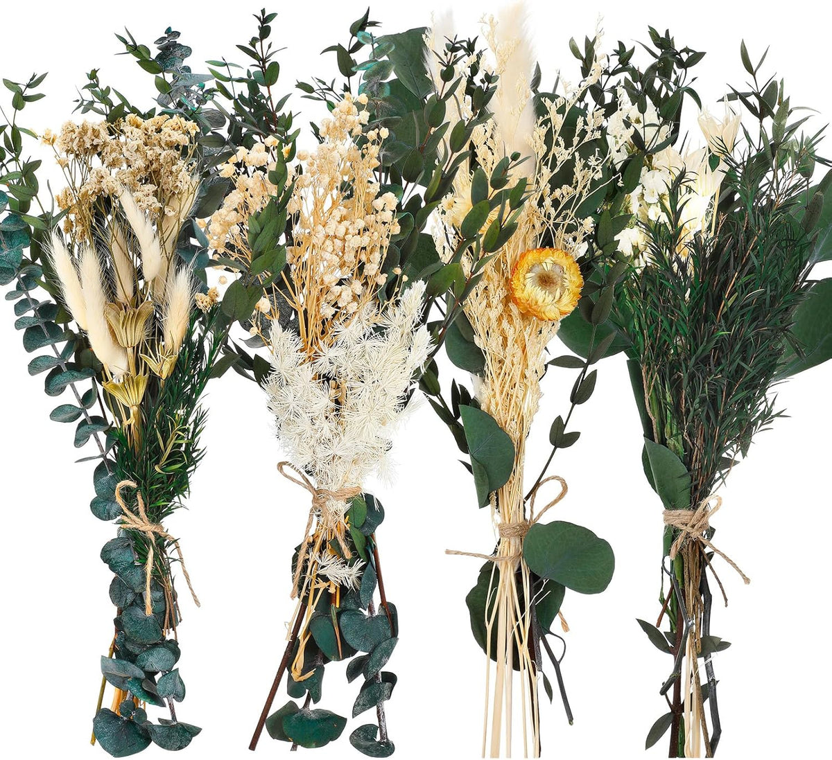 Layhit 12 Pcs Mini Dried Flower Bouquet Boho for Wedding,Camellia
