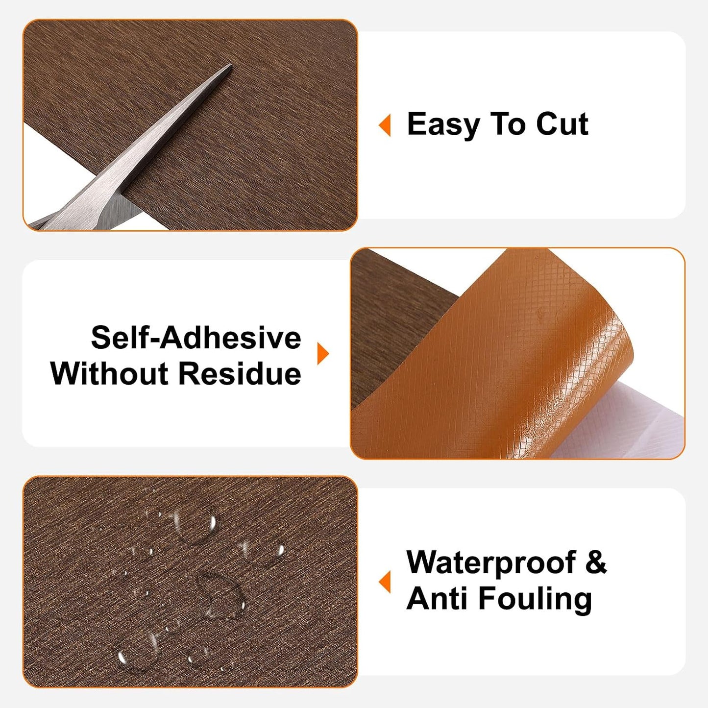 Mirror Border Peel and Stick Wood Grain Tape ft PVC Self-Adhesive / Bronze Gold / 2 x 39 / FT