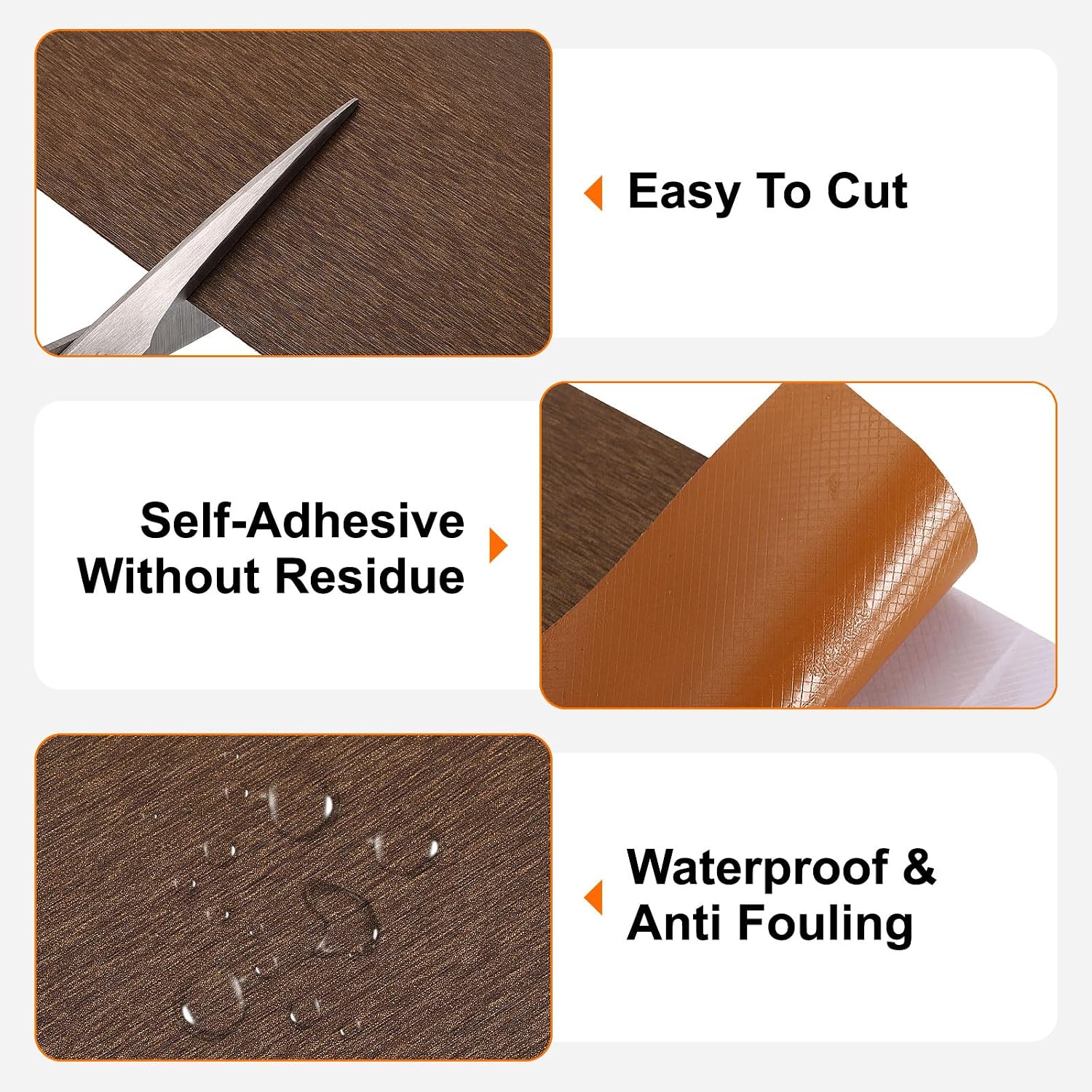Mirror Border Peel and Stick Wood Grain Tape ft PVC Self-Adhesive / Bronze Gold / 2 x 39 / FT