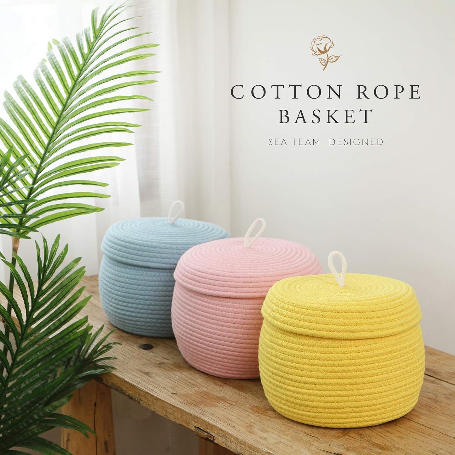 Decorative Woven Storage Bin / Small / Blue