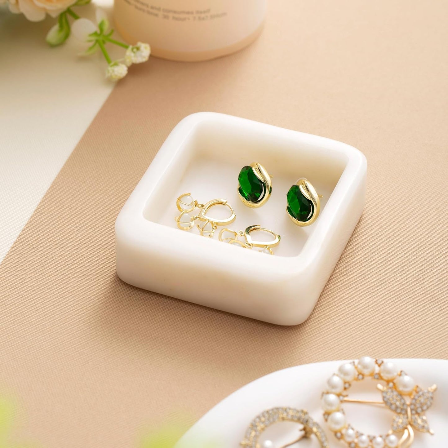 Marble Ring Holder for Women / Natural