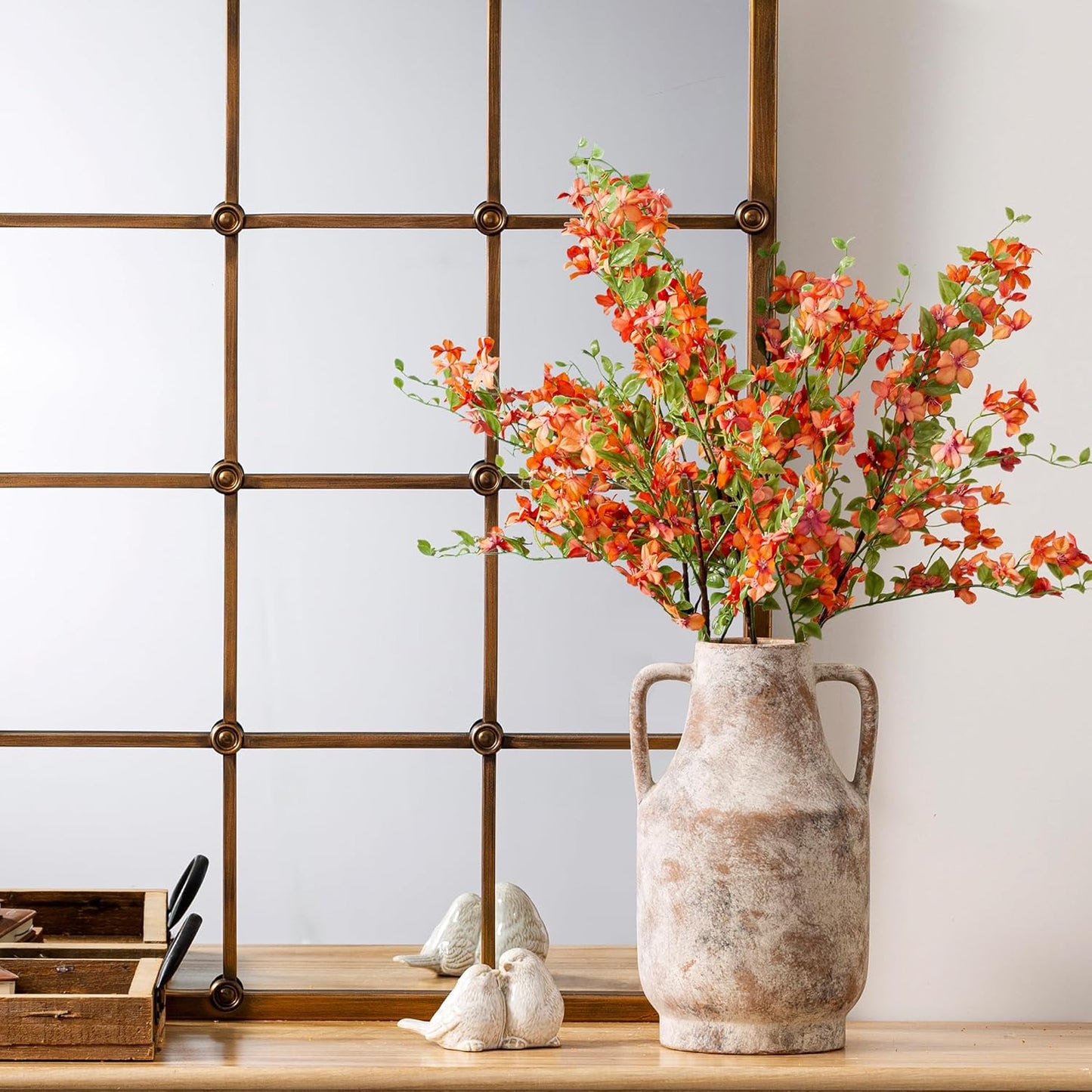 Ceramic Flower Vase / 11"h-terracotta / 11 Inch