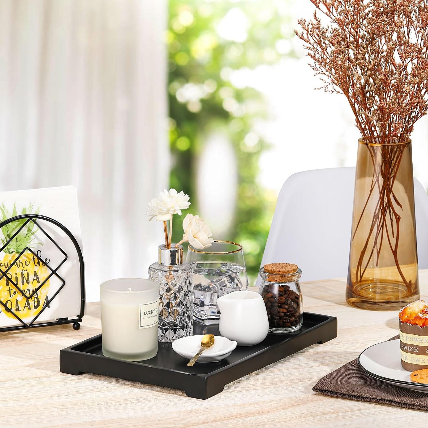 Vanity Tray / Resin Kitchen Sink Trays / C - Black / Large