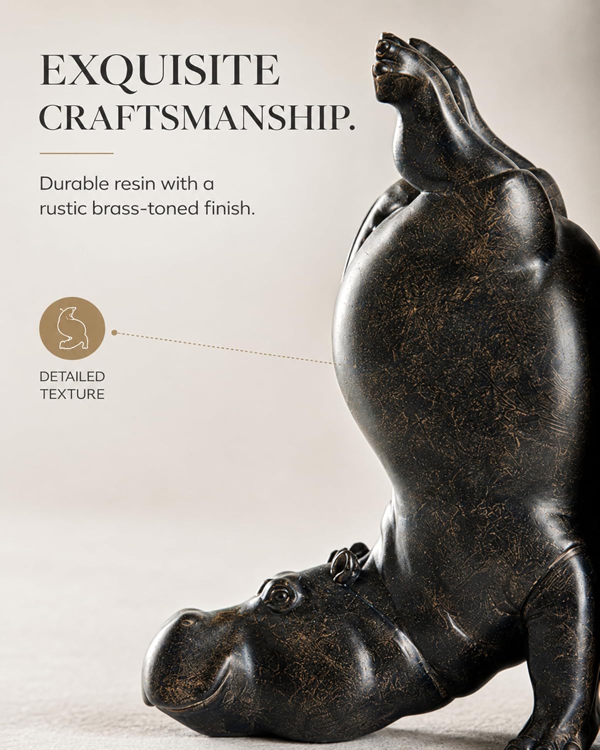 Heavy Resin Acrobatic Hippo Bookends Ends Book Ornament Creative Hippo Notebook Holder / Black
