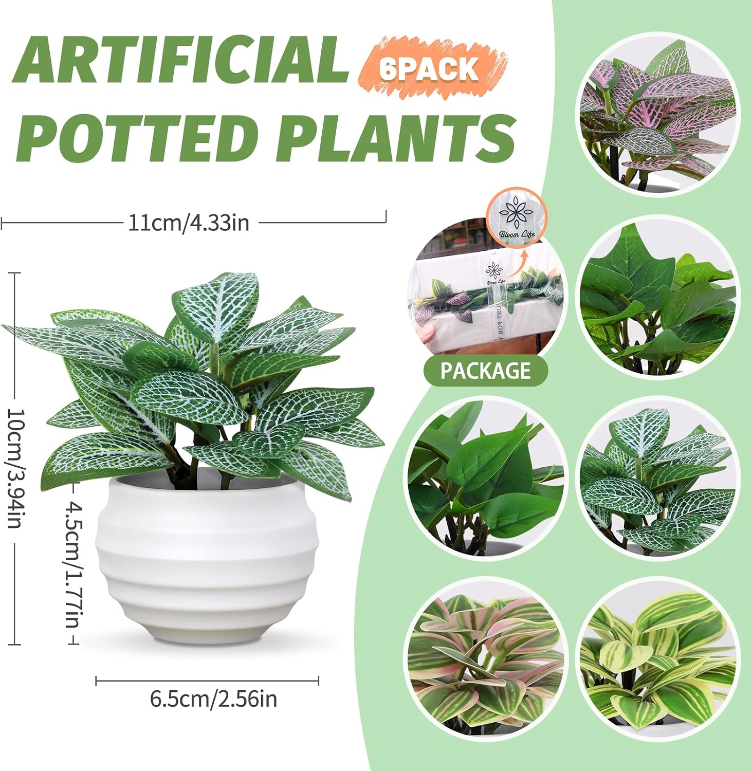 Artificial Potted Plants / Set of 6