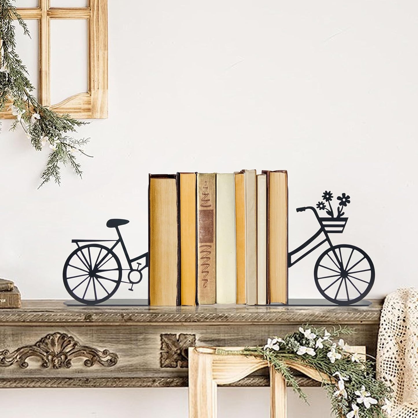 Bicycle Bookends Metal Bike Decor Bicycle Book Ends