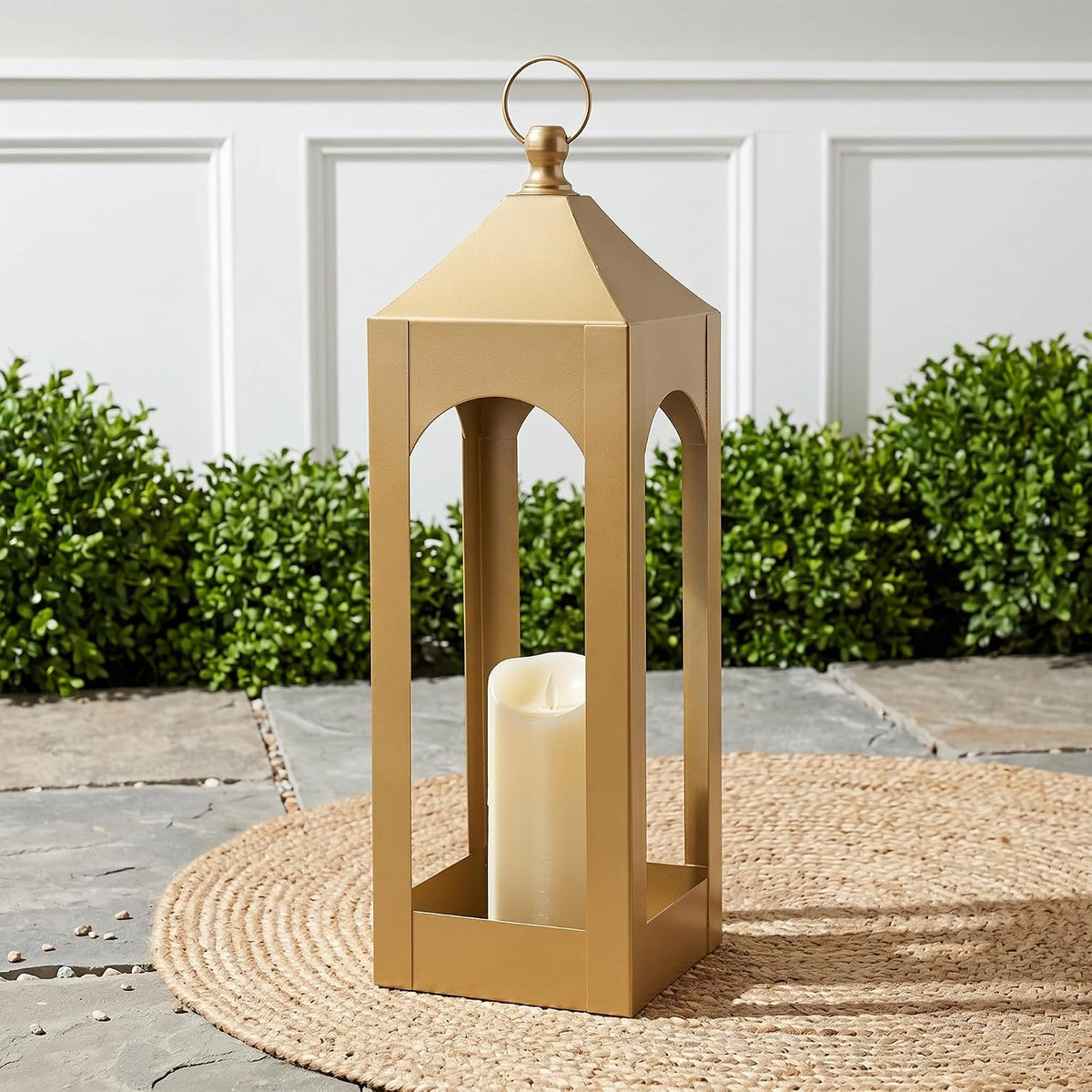 Modern Farmhouse Lantern Decor Metal Decorative Hanging Candle Lanterns | Ideal for Home Decor, Parties & Events, 21.2"