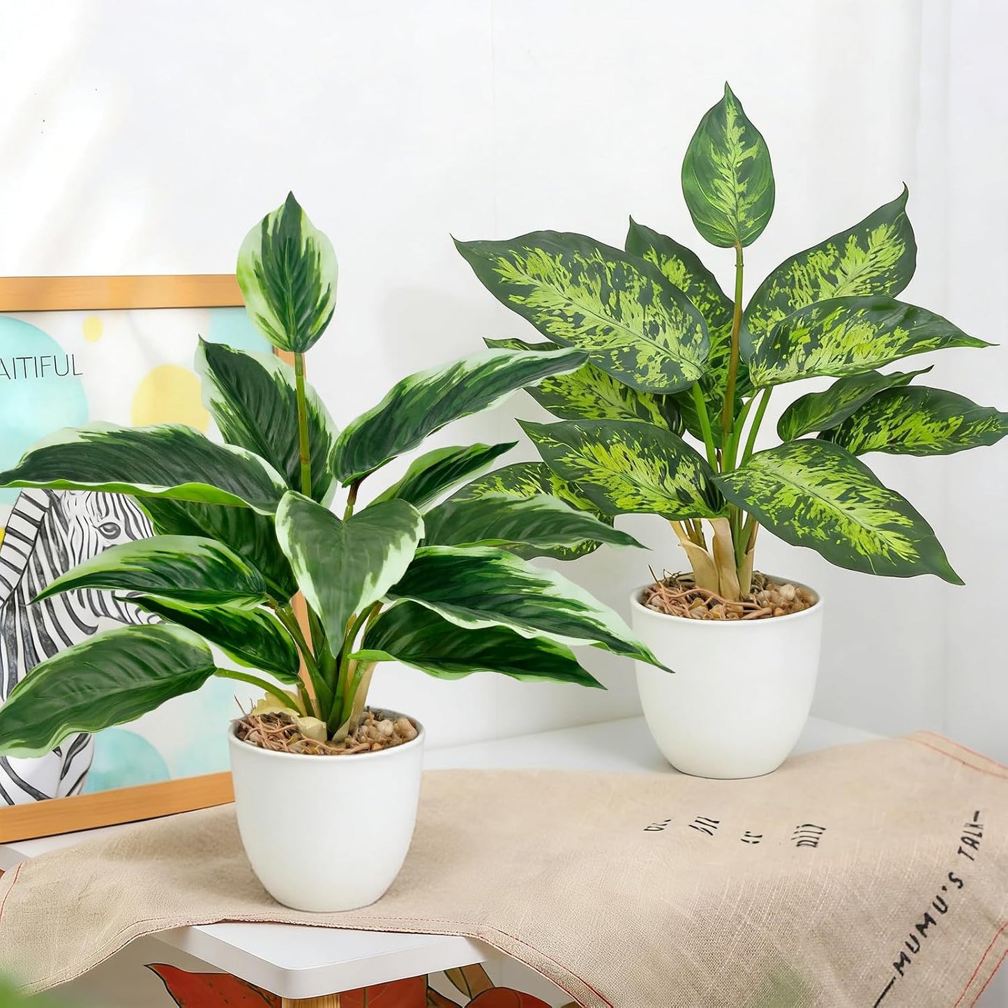 Artificial Potted Plants / White / Set of 2