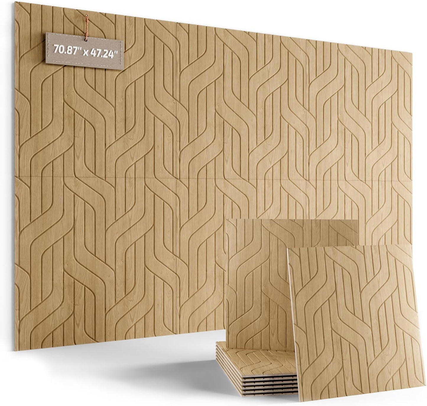 Fluxynara 6-Pack Large Felt Bulletin Board, Natural Oak Artistic