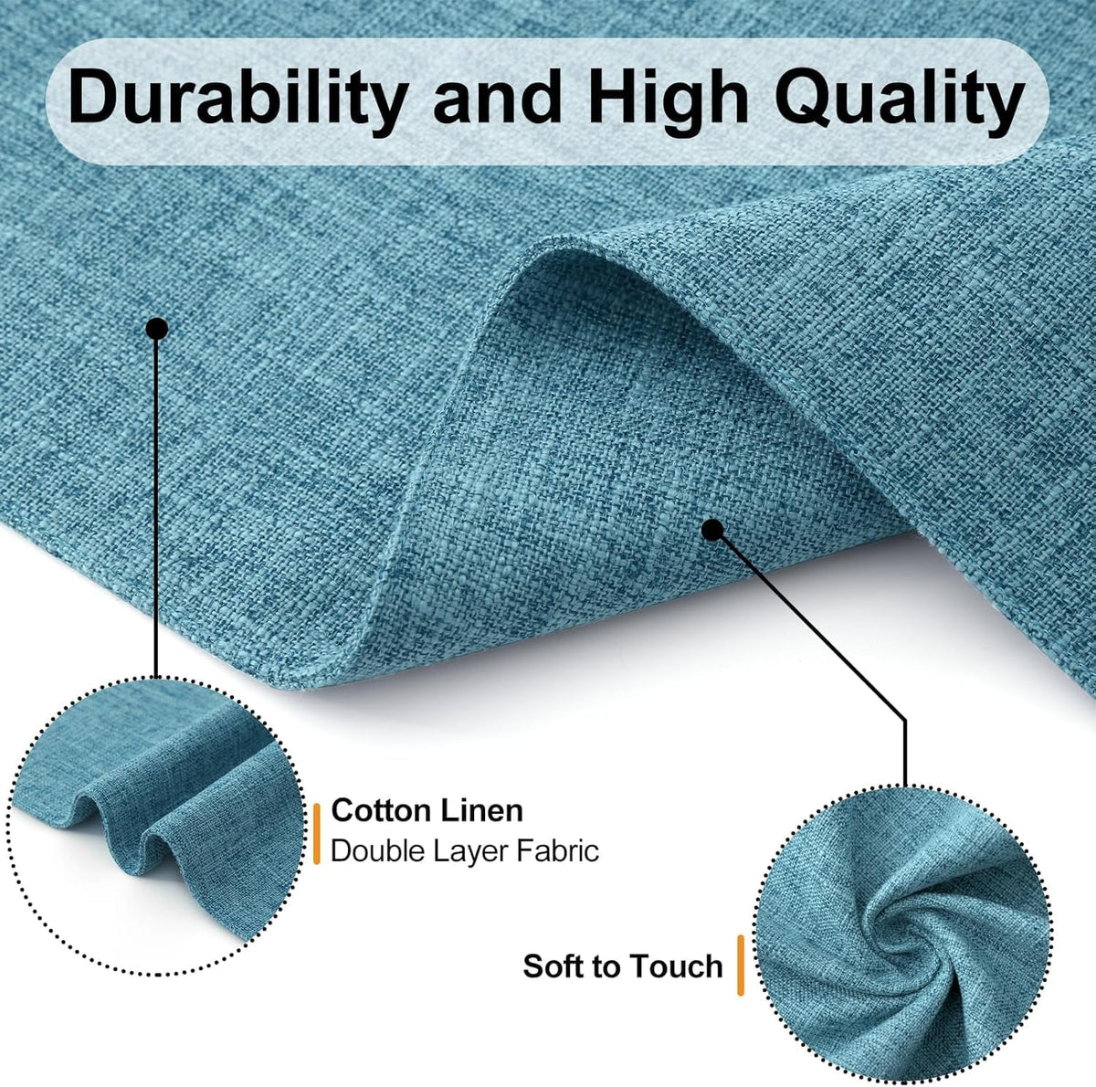 Homaxy Cloths Placemats for Dining Table Set of 8, 13" x 19", Aqua | Heat Resistant, Washable, Cotton Linen Blend Table