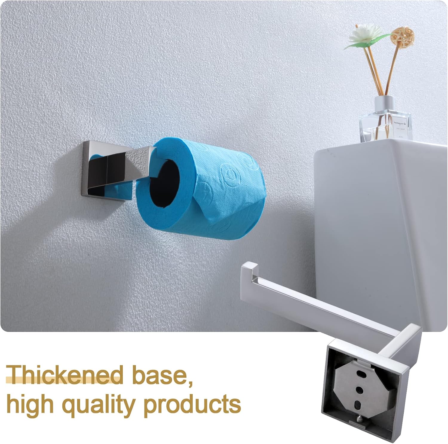 KOKOSIRI Toilet Paper Holder Chrome Toilet Roll Holder for Bathroom Kitchen Washroom T-304 Polished Stainless Steel