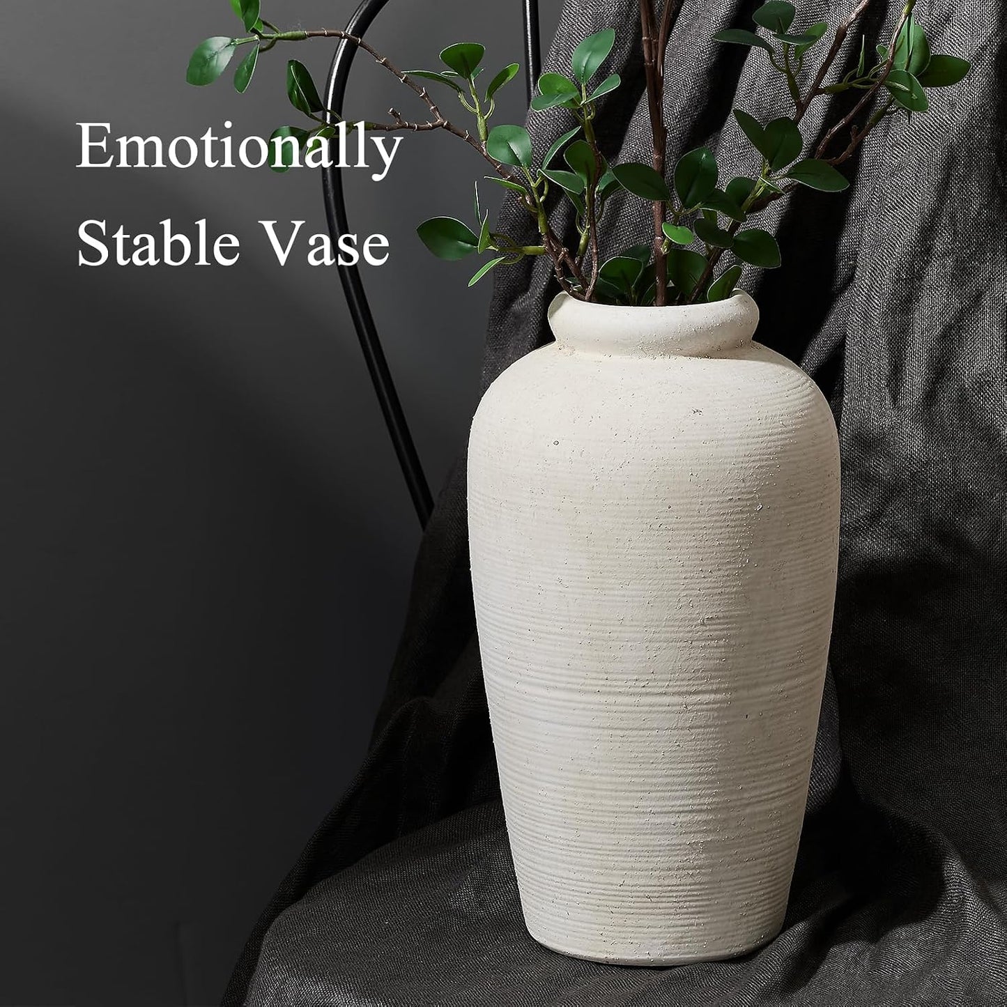 Large Ceramic Rustic Vase / White / 11 Inch / Set of 11