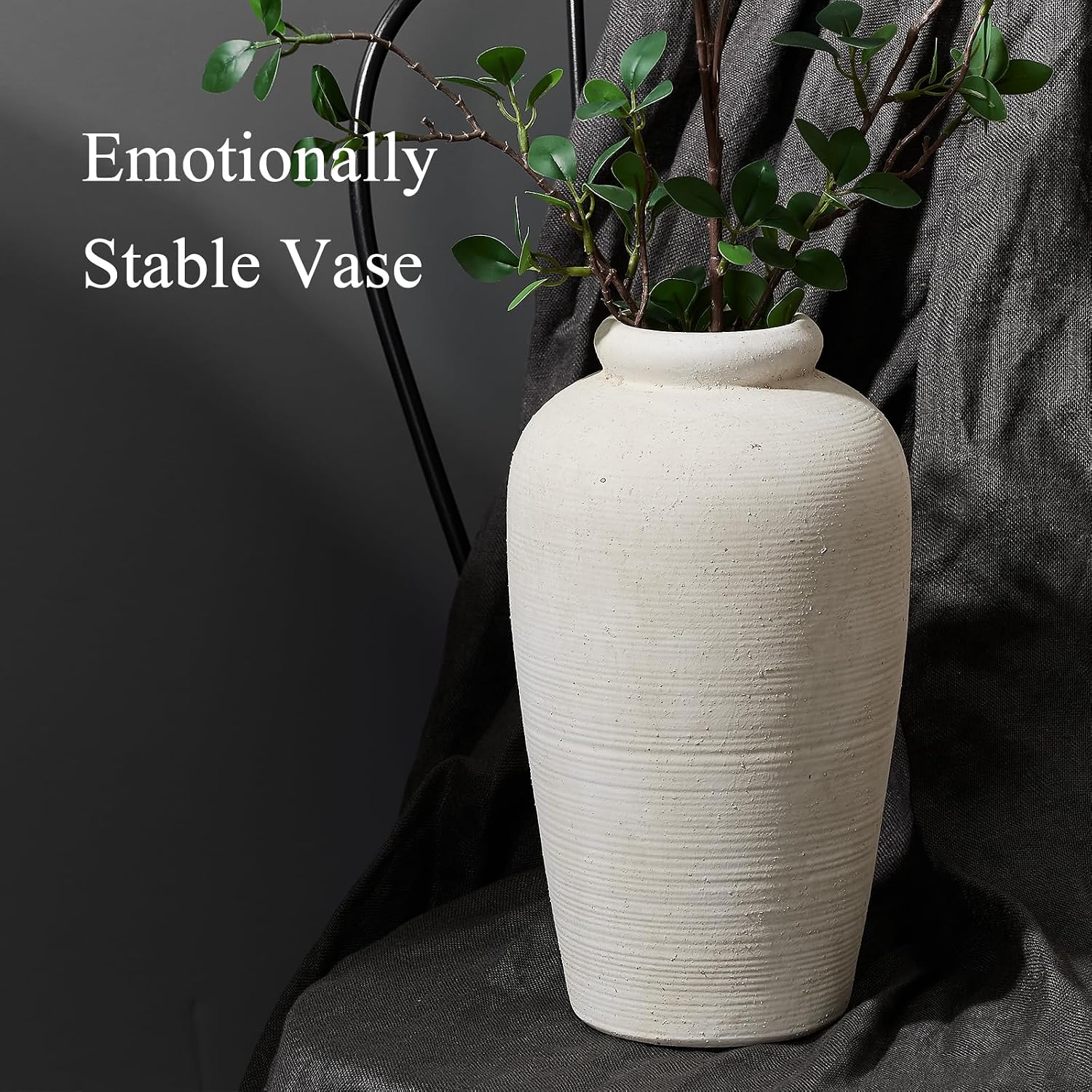 Large Ceramic Rustic Vase / White / 11 Inch / Set of 11