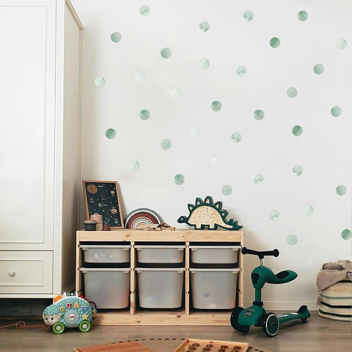 Moon Dot Wall Decals for Baby Room / Green Dot