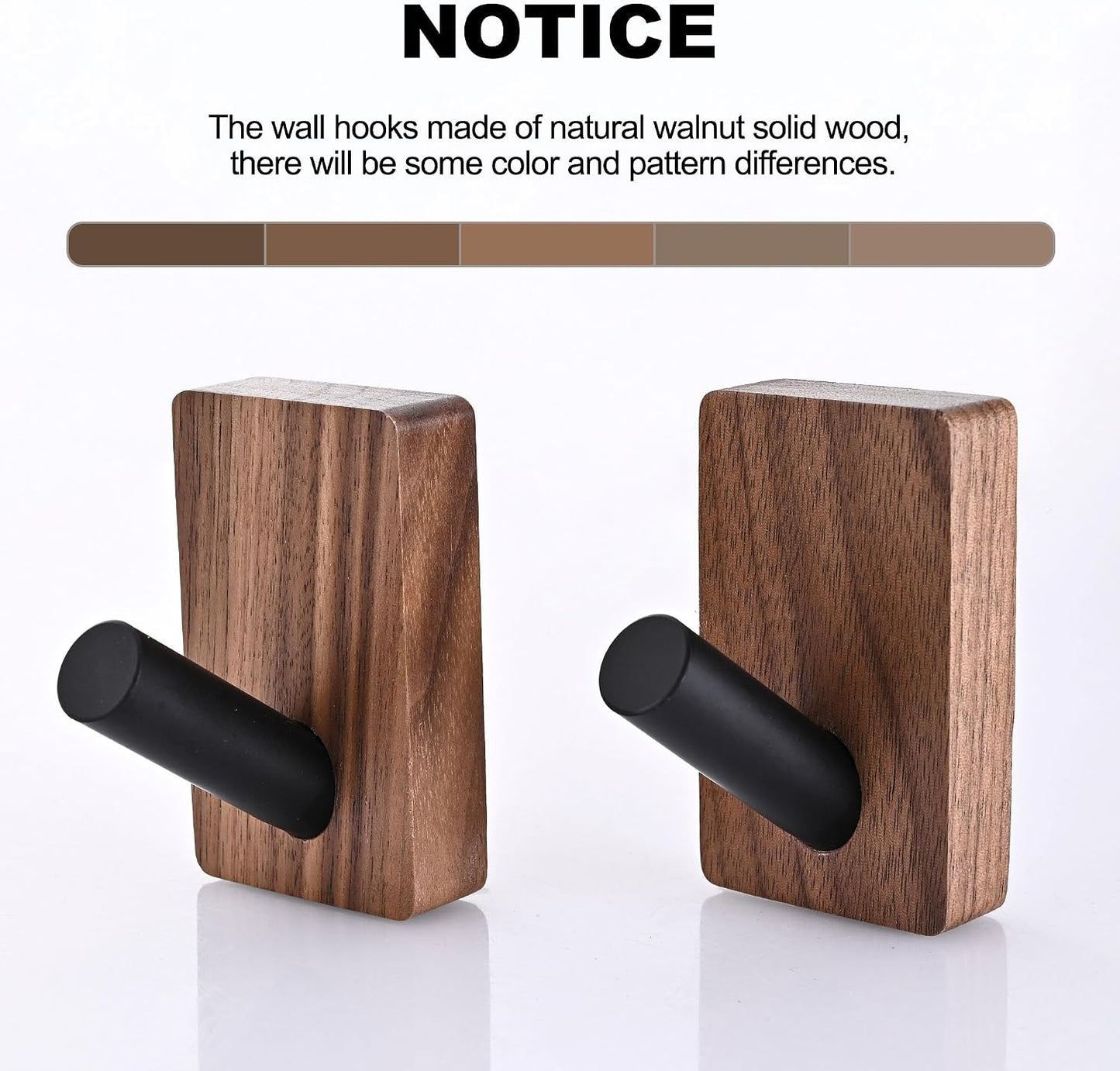 Wooden Wall Hooks for Hanging / 3.1 Inches / Set of 4