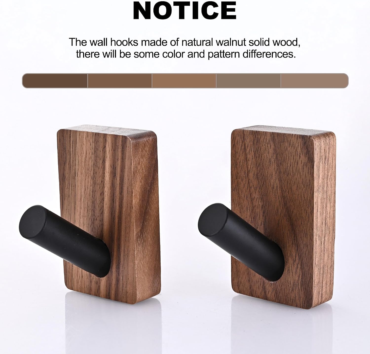 Wooden Wall Hooks for Hanging / 3.1 Inches / Set of 4