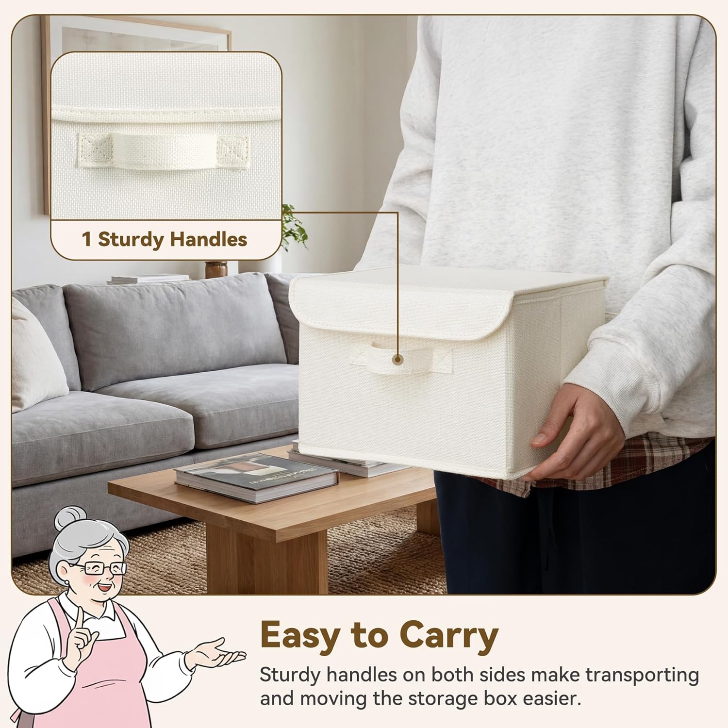 Storage Bins / Storage Boxes / Ivory White / Small / Set of 2