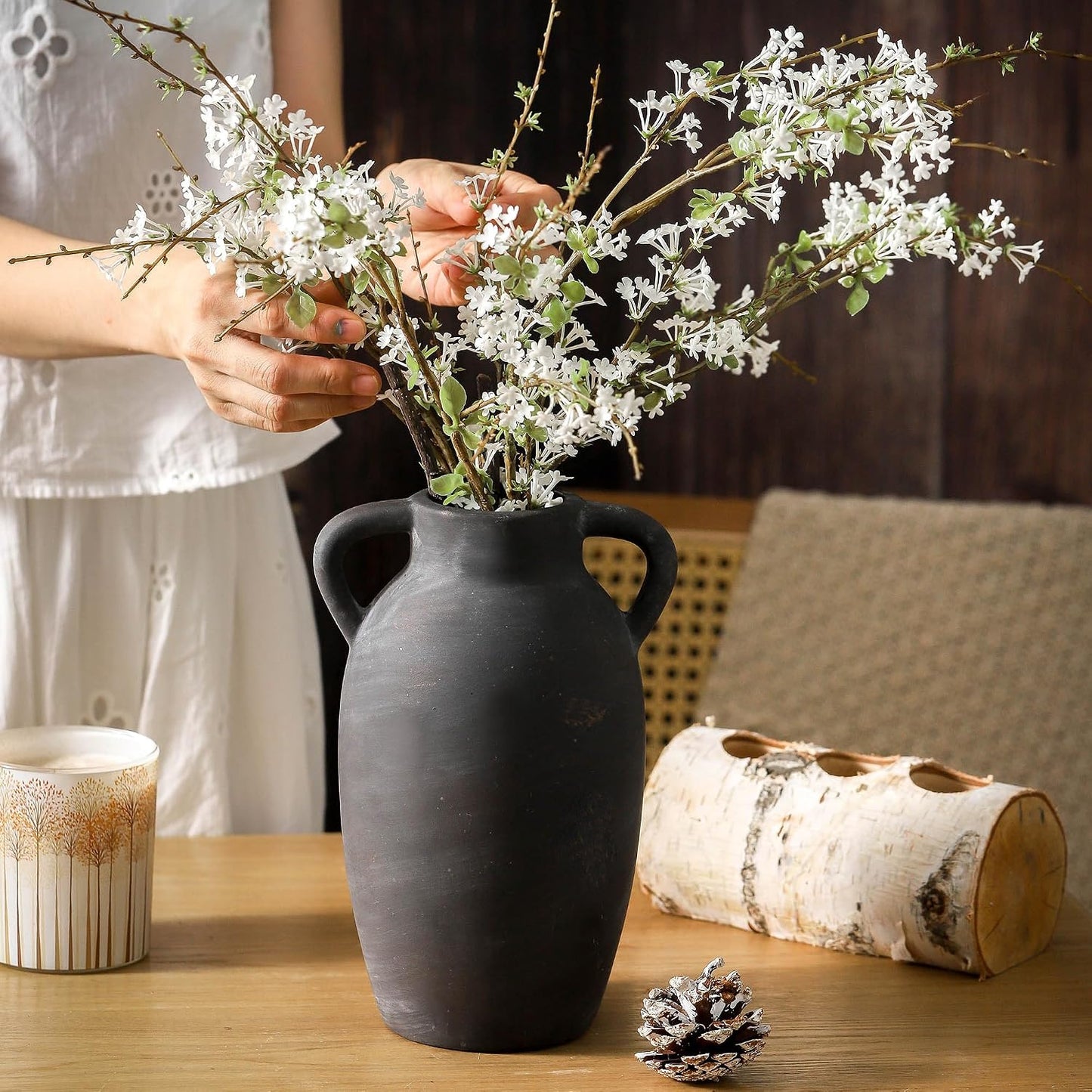 Ceramic Rustic Vase / 110-3-9.6in / 9.6 Inch