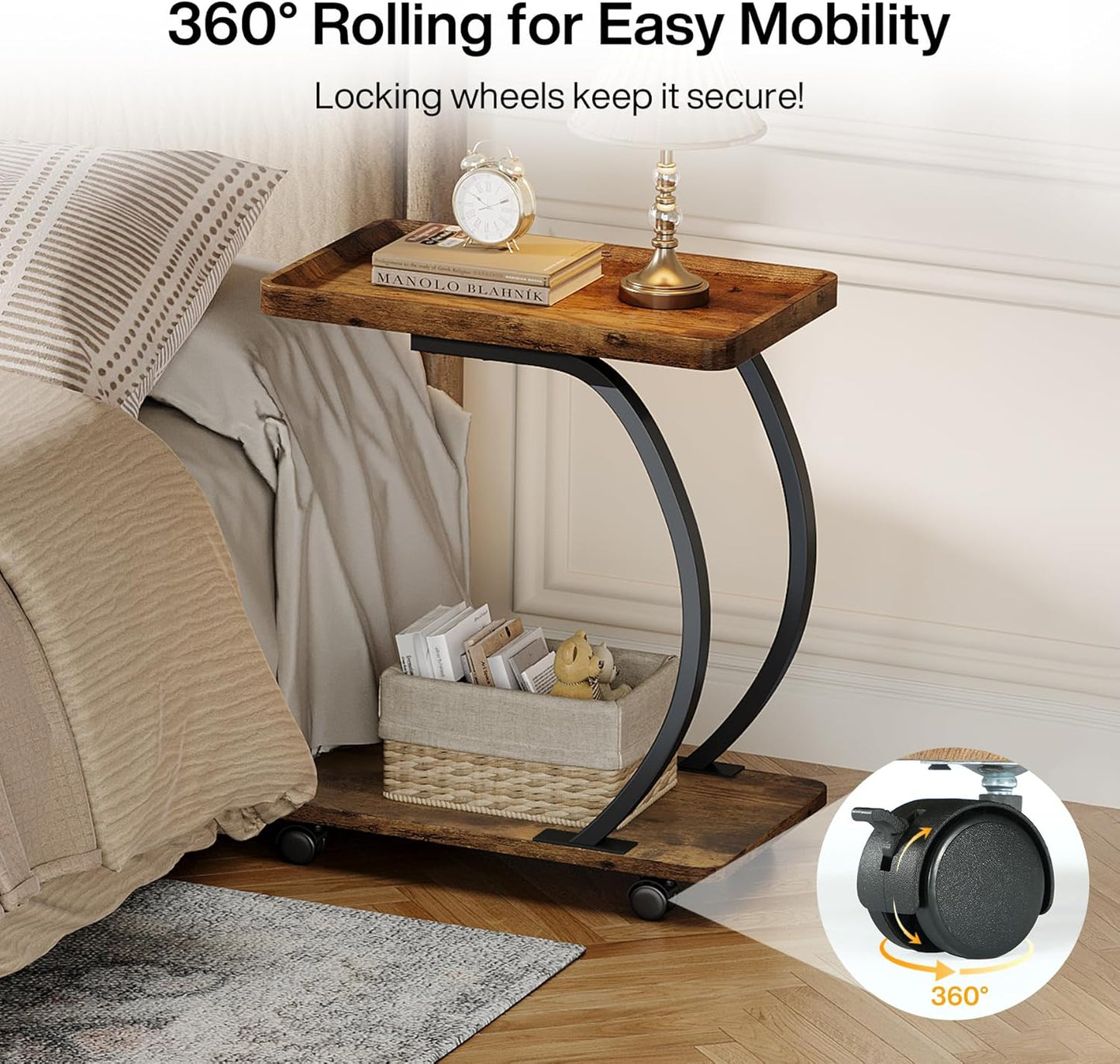 Wood Bedside Snack Couch Table / Set of 2