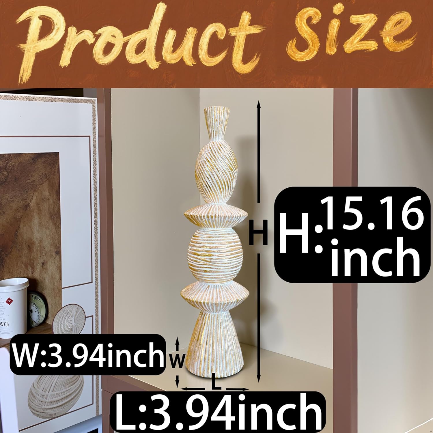 Coffee Table Statues / 15.16"golden