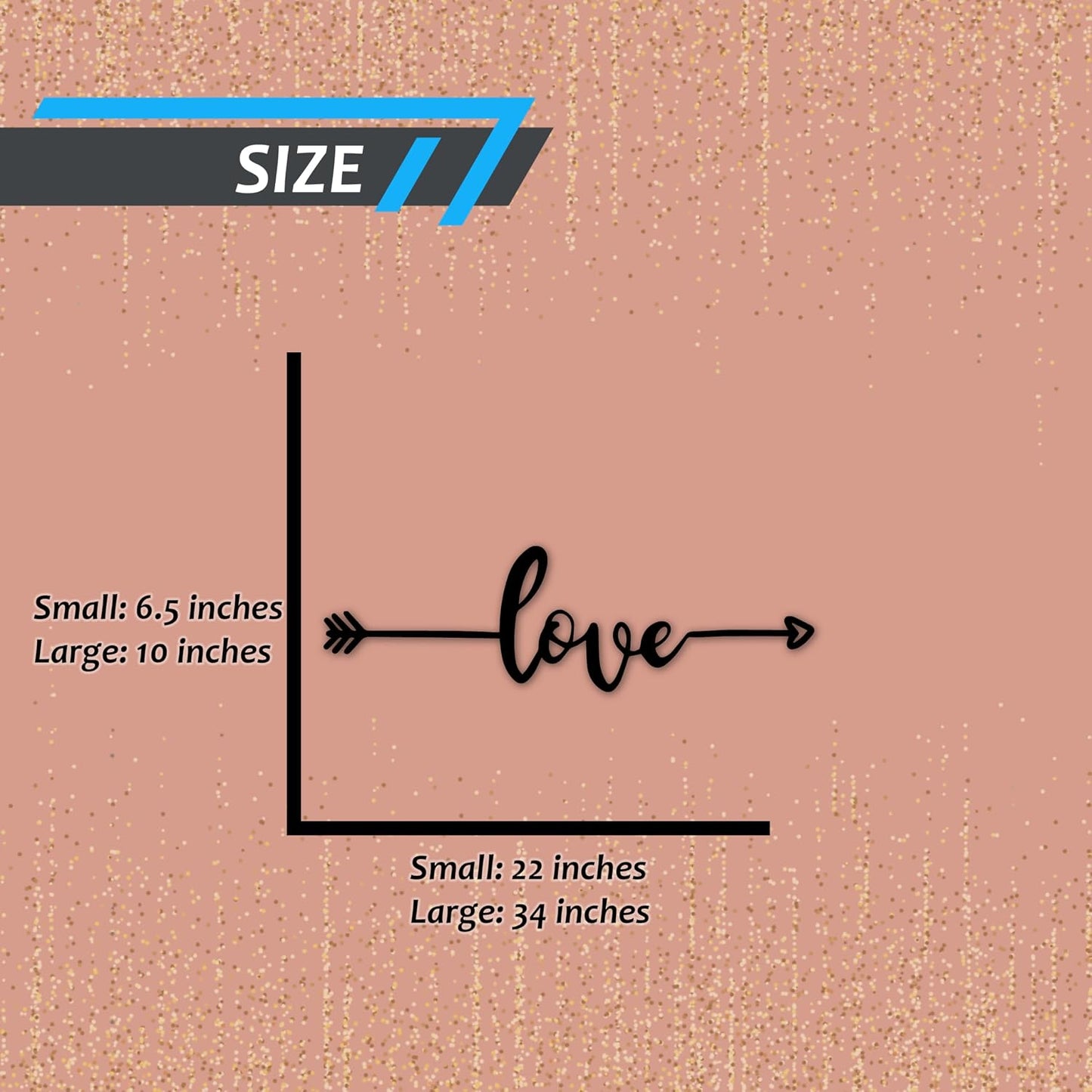 Inspirational Wall Decals / 22 x 6.5 / Love Arrow