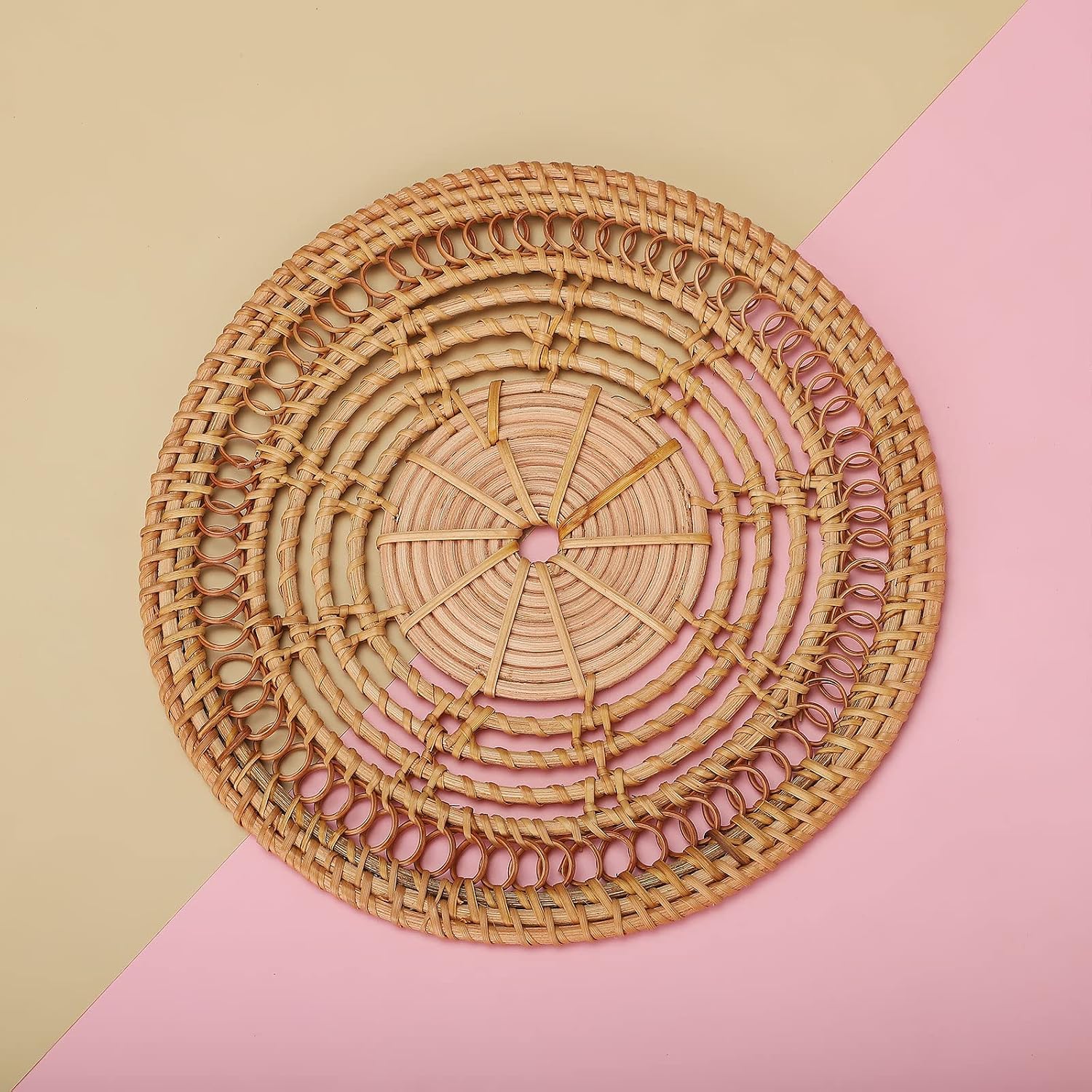 Boho Wall Basket Decor Set / 13 Inch