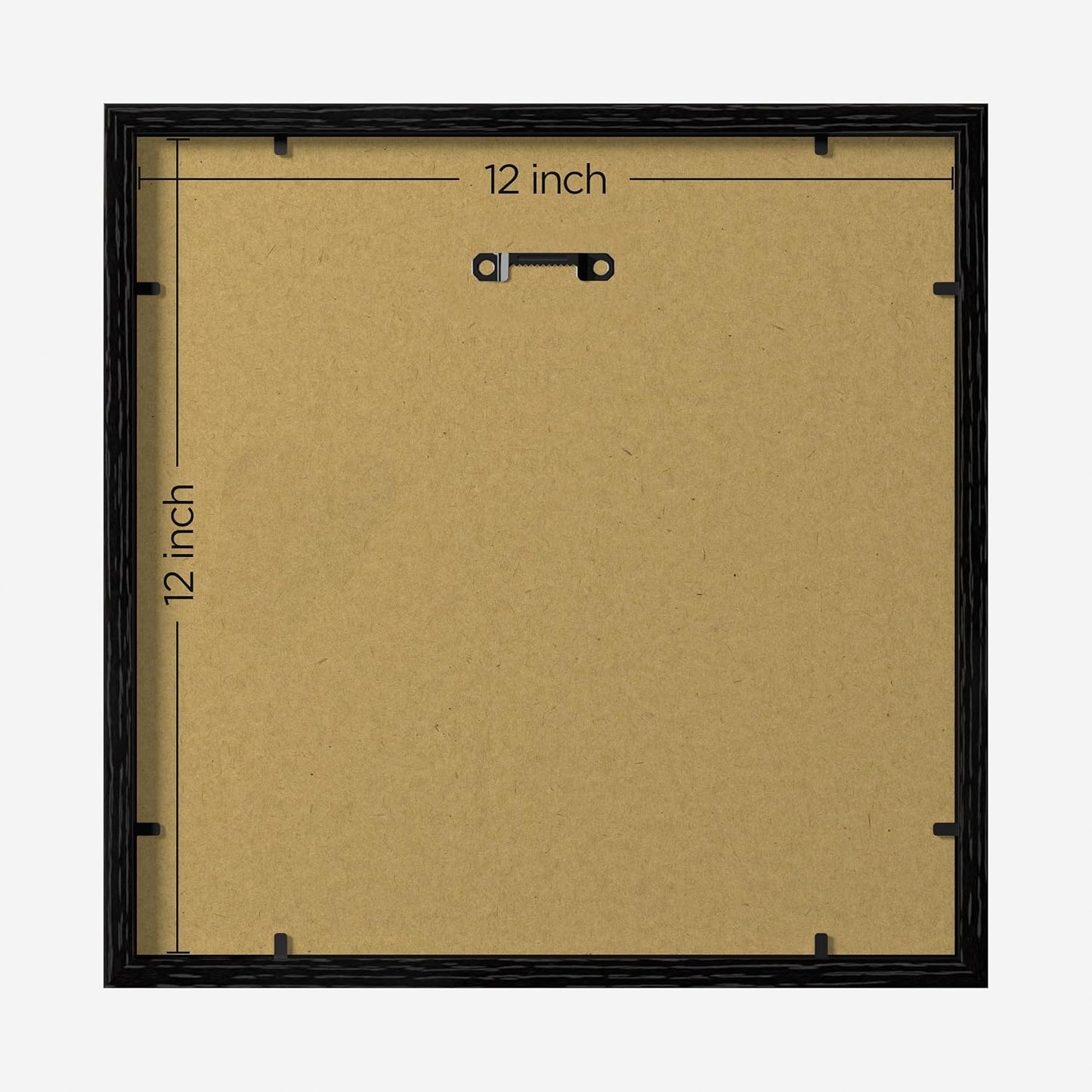 eletecpro 12x12 Picture Frames, Acrylic Cover, Black, Set of 10 | Display Photo 8x8 with Mat or 12x12 without, Wall