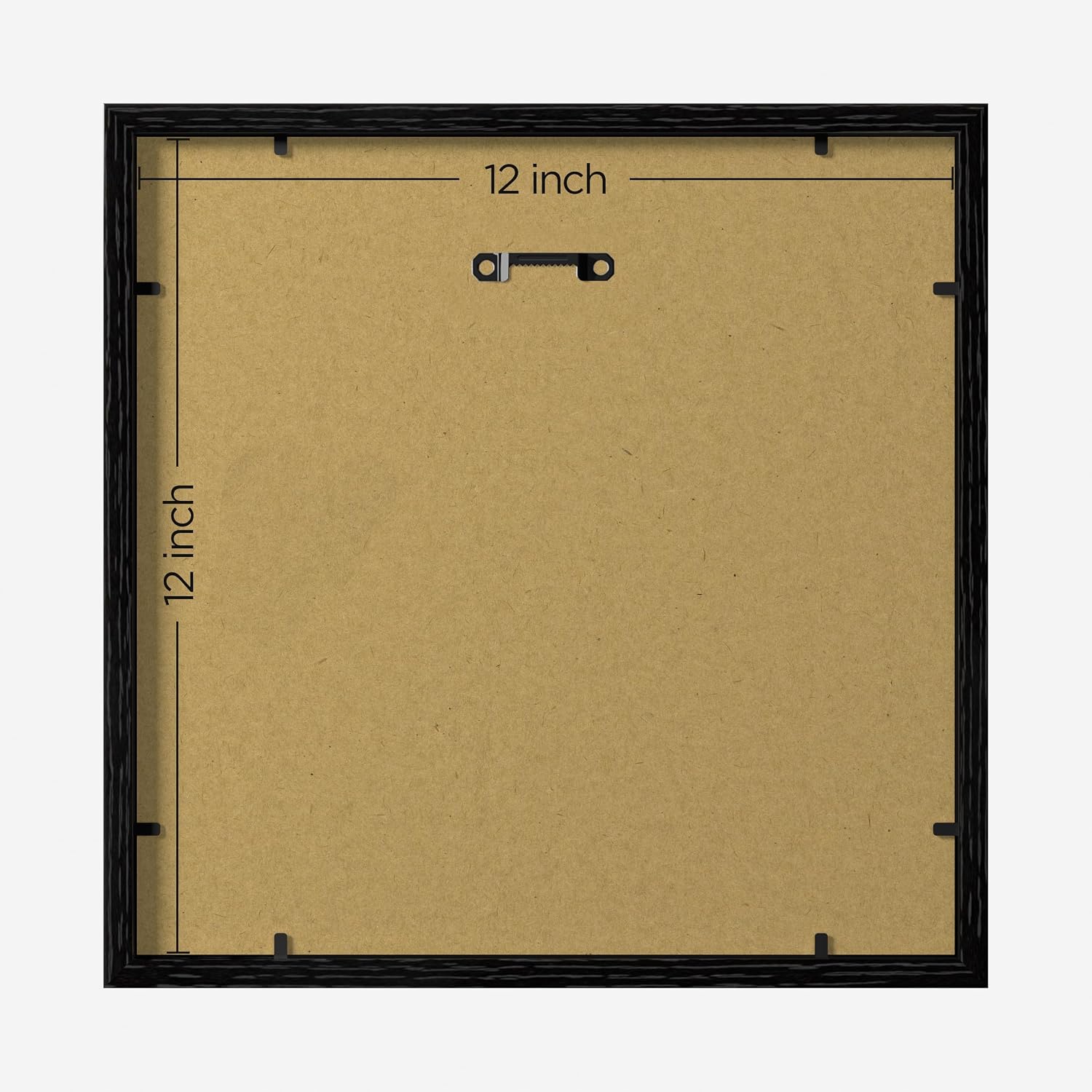 eletecpro 12x12 Picture Frames, Acrylic Cover, Black, Set of 10 | Display Photo 8x8 with Mat or 12x12 without, Wall